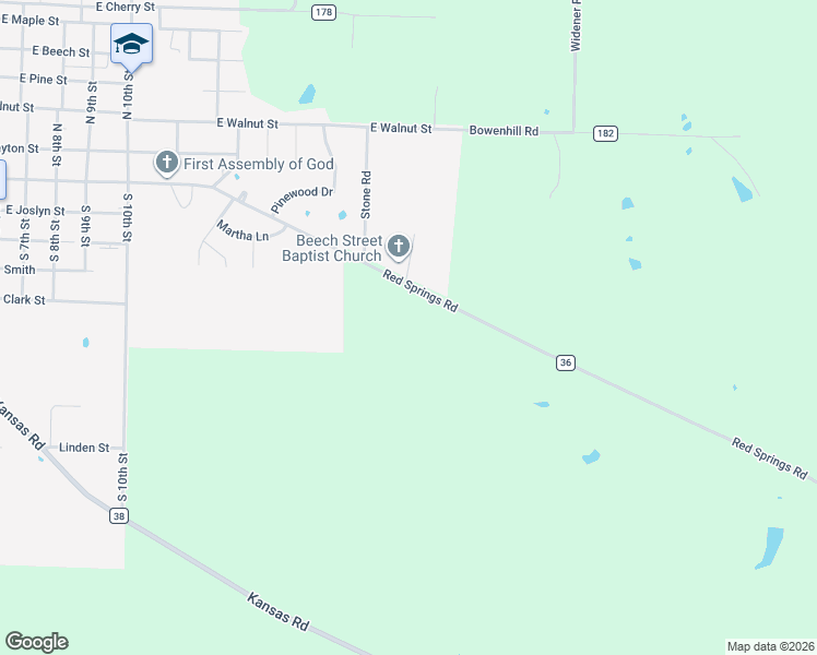 map of restaurants, bars, coffee shops, grocery stores, and more near 1295 East Main Street in Gurdon