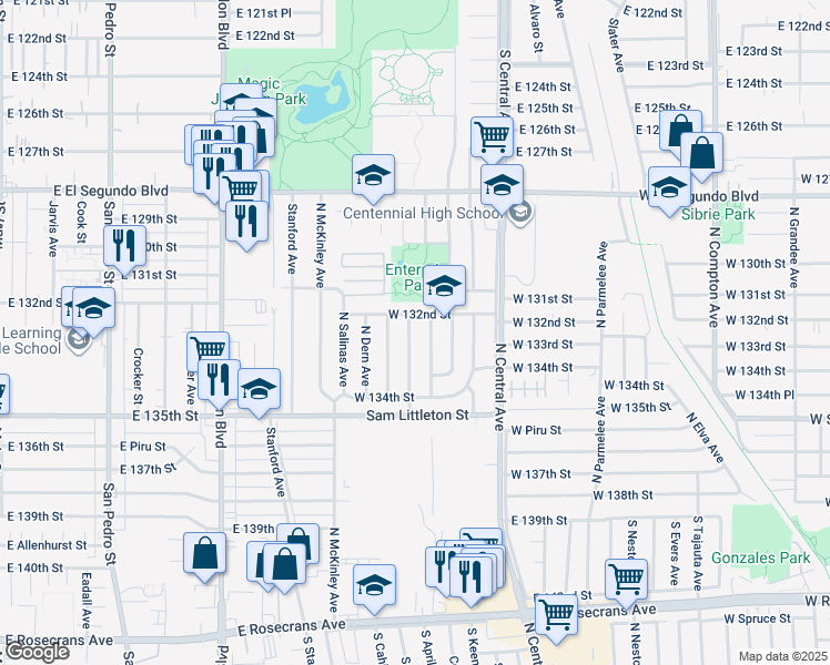 map of restaurants, bars, coffee shops, grocery stores, and more near 2110 North Corlett Avenue in Los Angeles