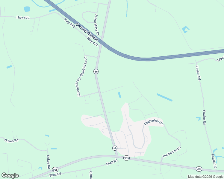 map of restaurants, bars, coffee shops, grocery stores, and more near 206 Dudley Lane in Conway