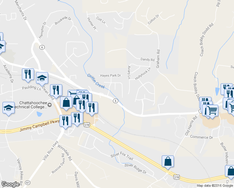 map of restaurants, bars, coffee shops, grocery stores, and more near 109 Logan Creek Court in Dallas