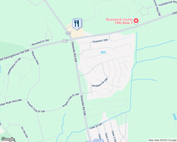 map of restaurants, bars, coffee shops, grocery stores, and more near 7177 Bonaventure Street Southwest in Ocean Isle Beach