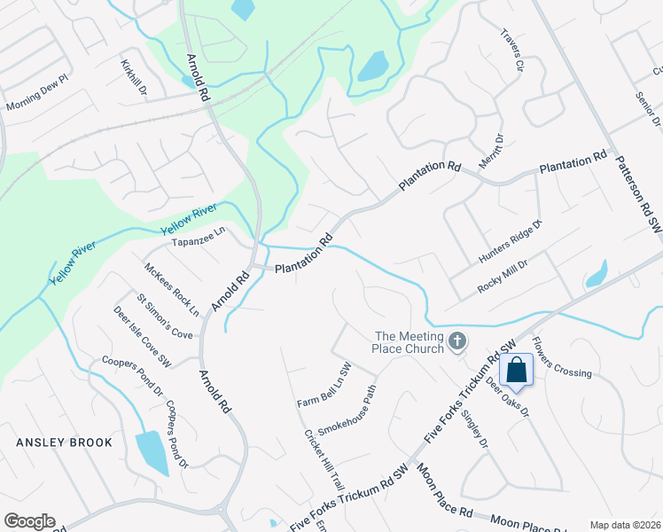 map of restaurants, bars, coffee shops, grocery stores, and more near 2230 Plantation Road in Lawrenceville