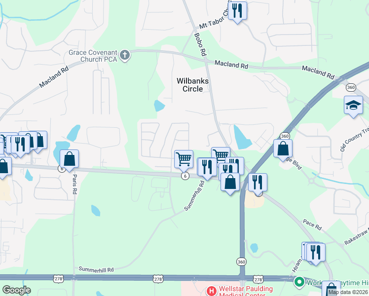 map of restaurants, bars, coffee shops, grocery stores, and more near 99 Slate Drive in Dallas