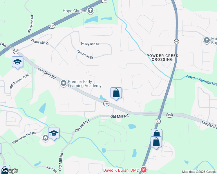 map of restaurants, bars, coffee shops, grocery stores, and more near 3027 Macland Road in Dallas