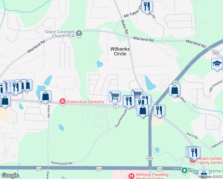 map of restaurants, bars, coffee shops, grocery stores, and more near 69 Slate Drive in Dallas