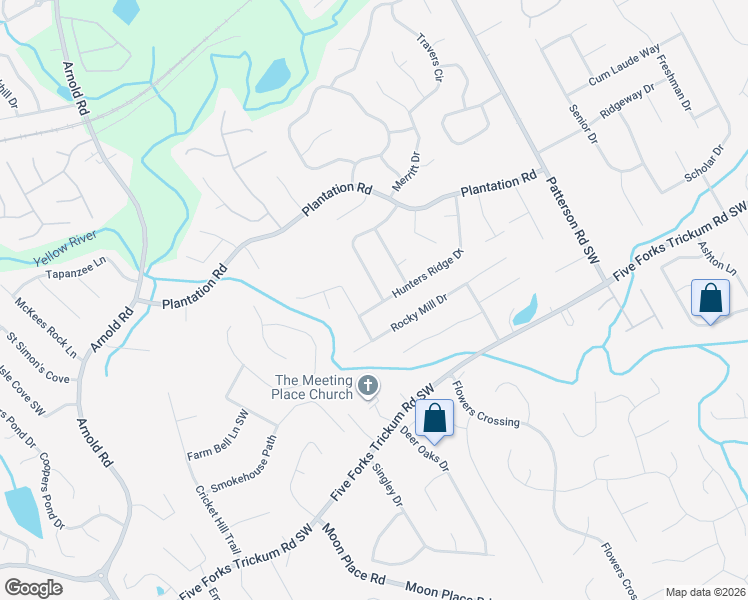 map of restaurants, bars, coffee shops, grocery stores, and more near 2191 Hunters Cove Drive in Lawrenceville