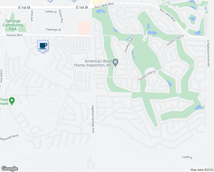 map of restaurants, bars, coffee shops, grocery stores, and more near 1500 Pine Valley Road in Banning