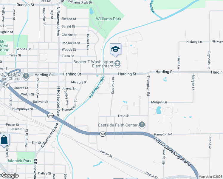 map of restaurants, bars, coffee shops, grocery stores, and more near 17 Grant Gill Lane in Wichita Falls