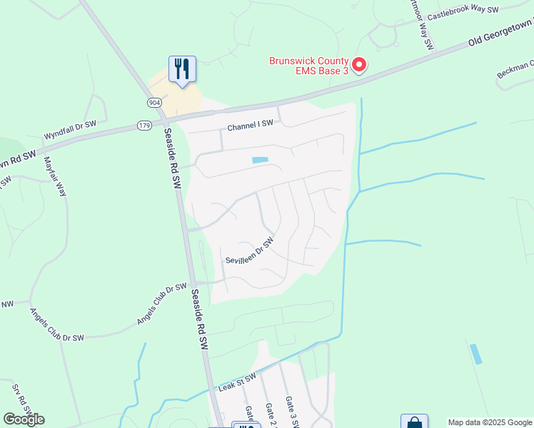 map of restaurants, bars, coffee shops, grocery stores, and more near 1135 Endeavor Way Southwest in Ocean Isle Beach