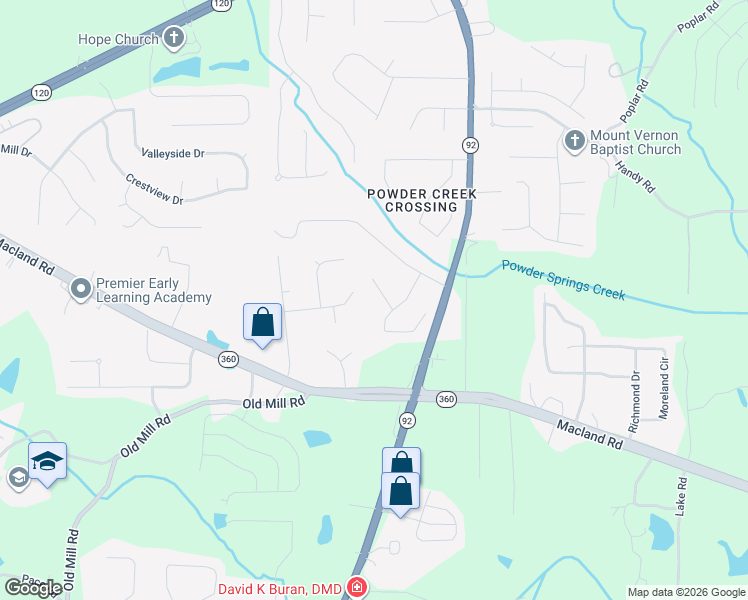 map of restaurants, bars, coffee shops, grocery stores, and more near 51 Bethany Court in Dallas