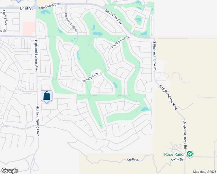 map of restaurants, bars, coffee shops, grocery stores, and more near 1562 Allin Lane in Banning