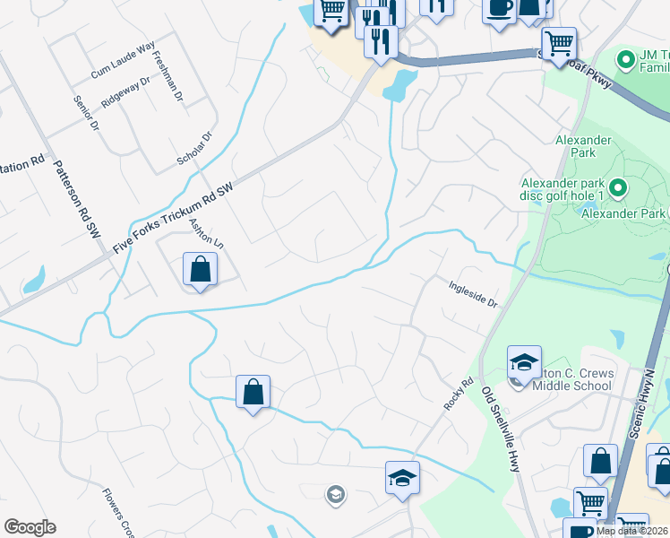 map of restaurants, bars, coffee shops, grocery stores, and more near 775 Oxford Hall Drive Southwest in Lawrenceville