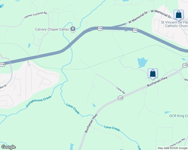 map of restaurants, bars, coffee shops, grocery stores, and more near 68 Pope Place in Dallas