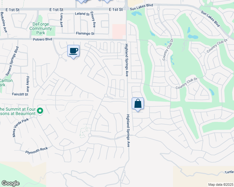 map of restaurants, bars, coffee shops, grocery stores, and more near 1663 Beaver Creek in Beaumont