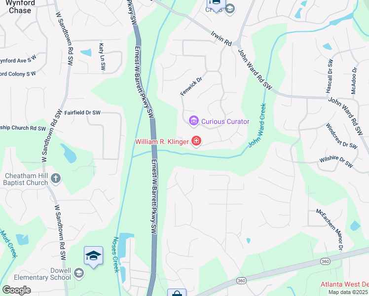 map of restaurants, bars, coffee shops, grocery stores, and more near 2420 Westport Circle in Marietta