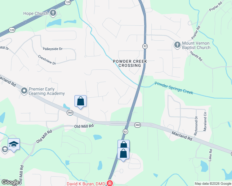 map of restaurants, bars, coffee shops, grocery stores, and more near 51 Bethany Court in Dallas
