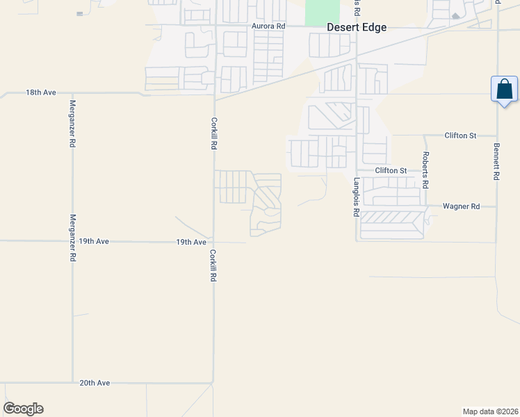 map of restaurants, bars, coffee shops, grocery stores, and more near 20th Street in Desert Edge