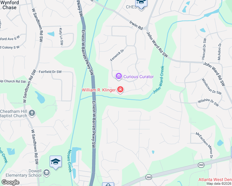 map of restaurants, bars, coffee shops, grocery stores, and more near 2412 Westport Circle in Marietta