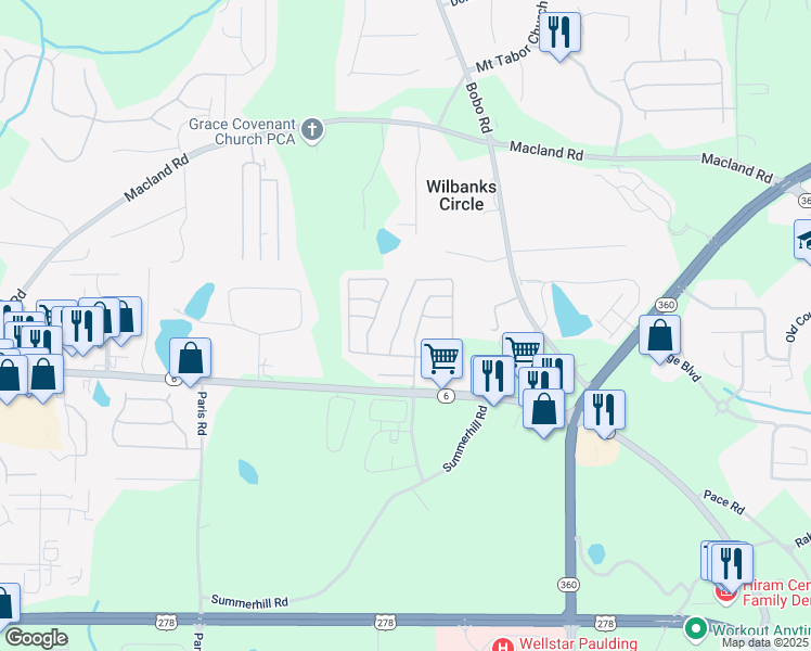 map of restaurants, bars, coffee shops, grocery stores, and more near 76 Topaz Drive in Dallas