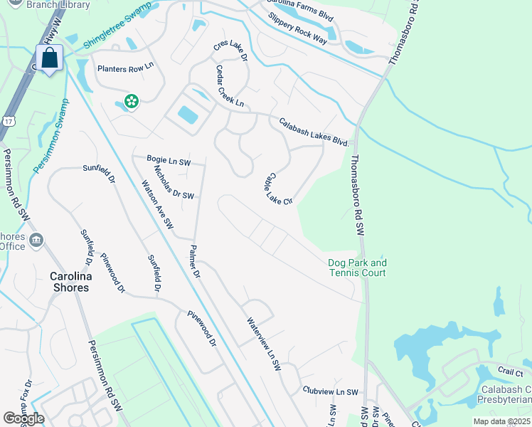 map of restaurants, bars, coffee shops, grocery stores, and more near 524 Lantern Light Way in Calabash