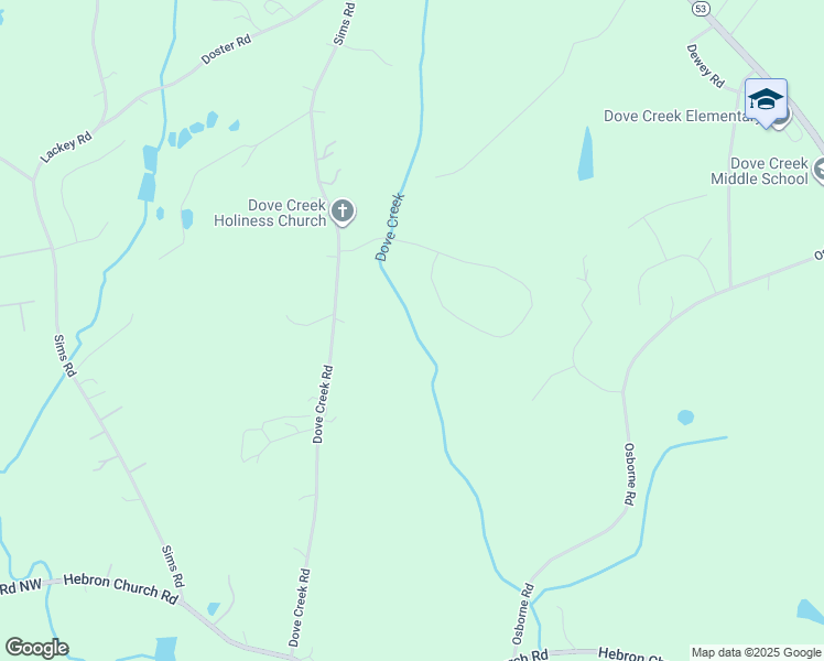 map of restaurants, bars, coffee shops, grocery stores, and more near 1301 Dove Creek Road in Winder