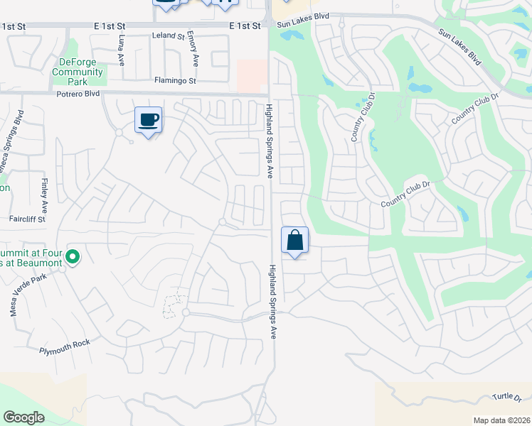map of restaurants, bars, coffee shops, grocery stores, and more near 1681 Beaver Creek in Beaumont