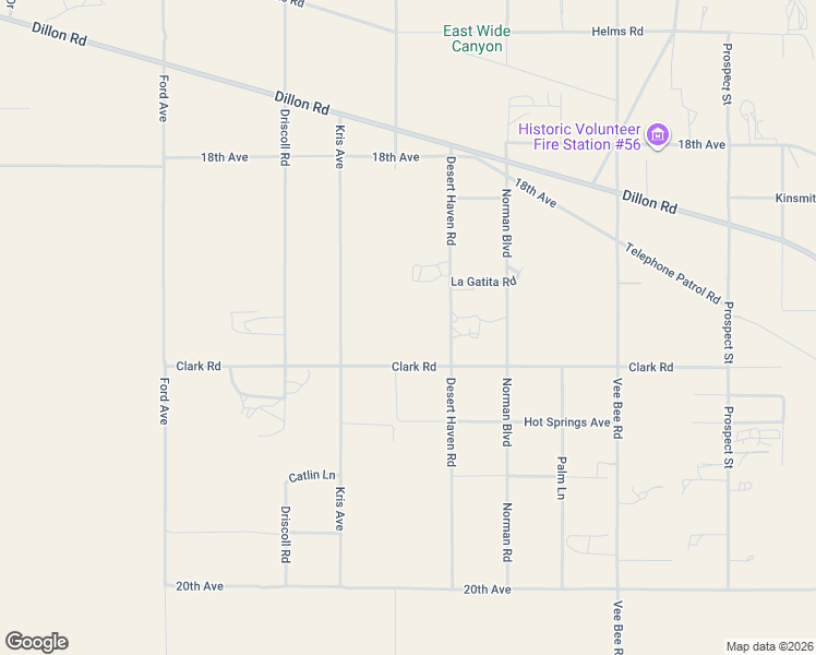 map of restaurants, bars, coffee shops, grocery stores, and more near North Street in Desert Edge