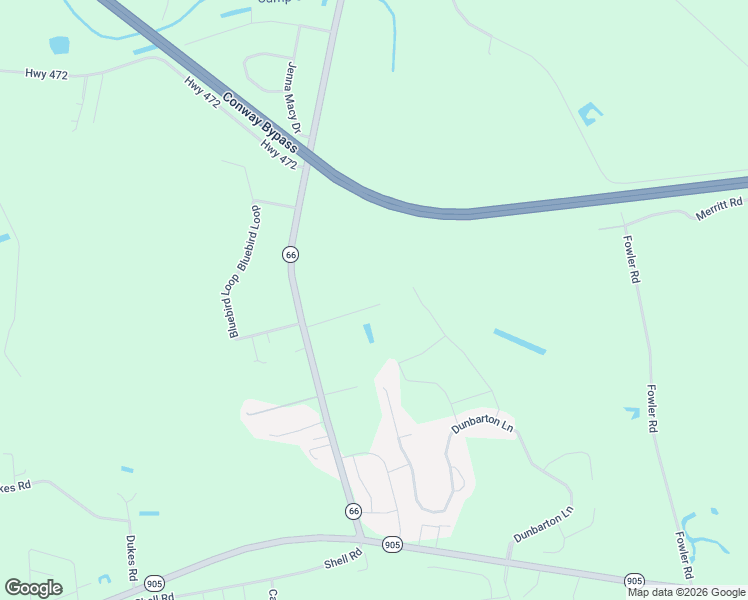 map of restaurants, bars, coffee shops, grocery stores, and more near 195 Dudley Lane in Conway