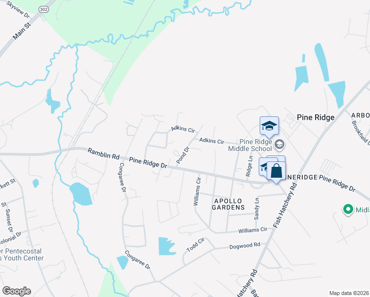 map of restaurants, bars, coffee shops, grocery stores, and more near 1112 Pond Drive in West Columbia