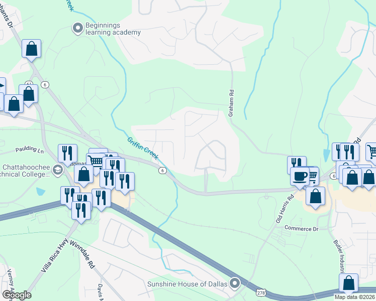 map of restaurants, bars, coffee shops, grocery stores, and more near 103 Aviary Lane in Dallas