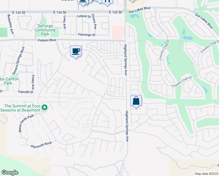 map of restaurants, bars, coffee shops, grocery stores, and more near 1617 Beaver Creek in Beaumont