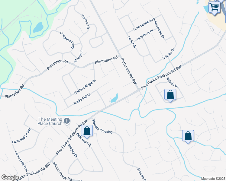 map of restaurants, bars, coffee shops, grocery stores, and more near 1930 Rocky Mill Lane in Lawrenceville