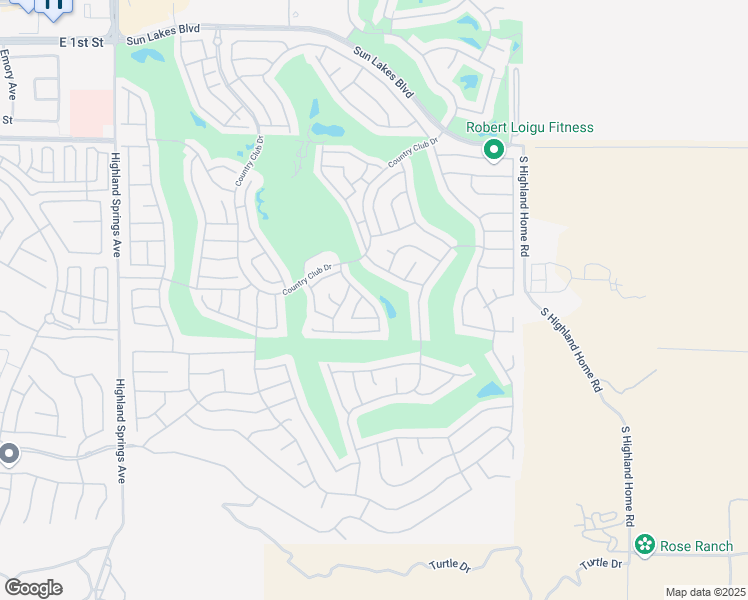 map of restaurants, bars, coffee shops, grocery stores, and more near 1458 Allin Lane in Banning