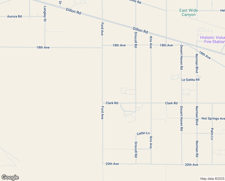 map of restaurants, bars, coffee shops, grocery stores, and more near 18600 Ford Avenue in Desert Hot Springs