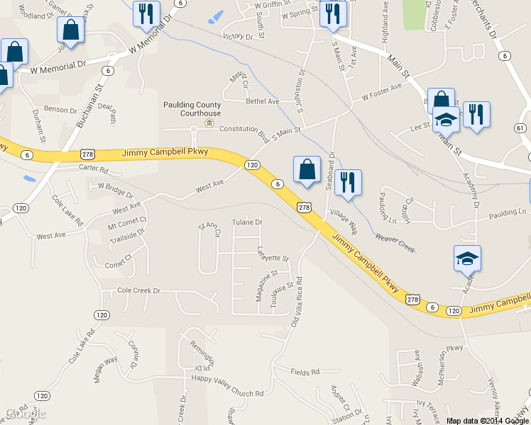 map of restaurants, bars, coffee shops, grocery stores, and more near 500 Lafayette Street in Dallas