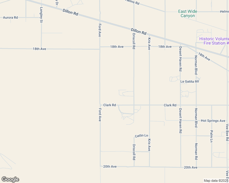 map of restaurants, bars, coffee shops, grocery stores, and more near 18600 Ford Avenue in Desert Hot Springs