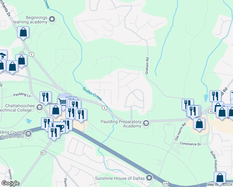 map of restaurants, bars, coffee shops, grocery stores, and more near 109 Aviary Lane in Dallas