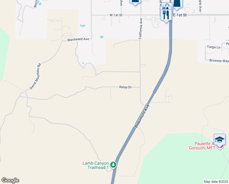 map of restaurants, bars, coffee shops, grocery stores, and more near 14492 Green Acres Drive in Beaumont
