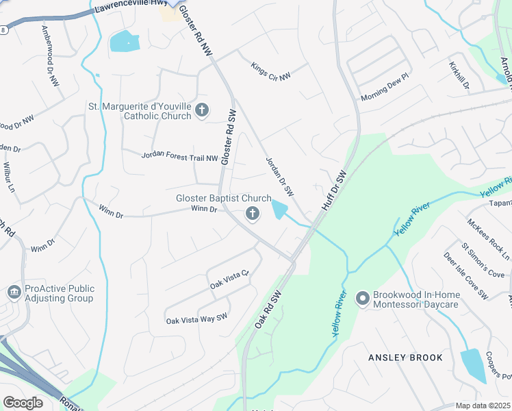 map of restaurants, bars, coffee shops, grocery stores, and more near 2887 McKenzie Drive in Lawrenceville