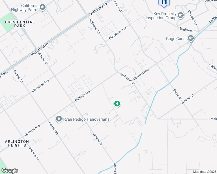 map of restaurants, bars, coffee shops, grocery stores, and more near 2240 Jefferson Street in Riverside