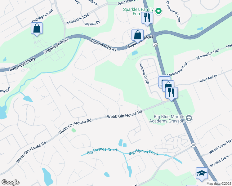 map of restaurants, bars, coffee shops, grocery stores, and more near 1341 Timbercrest Court in Lawrenceville