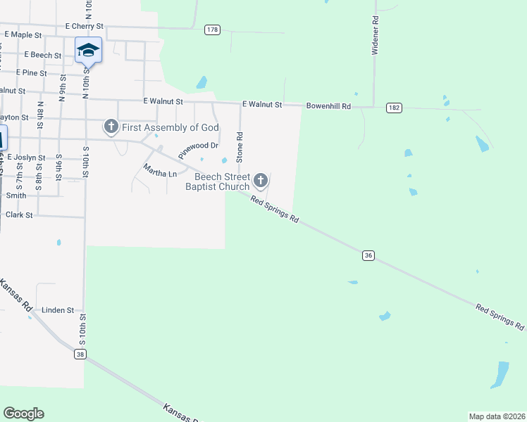 map of restaurants, bars, coffee shops, grocery stores, and more near 1295 East Main Street in Gurdon
