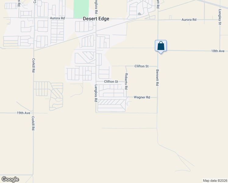 map of restaurants, bars, coffee shops, grocery stores, and more near 18555 Roberts Road in Desert Hot Springs