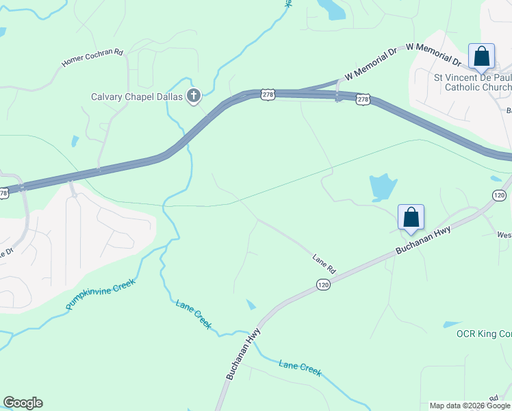 map of restaurants, bars, coffee shops, grocery stores, and more near 374 Lane Road in Dallas