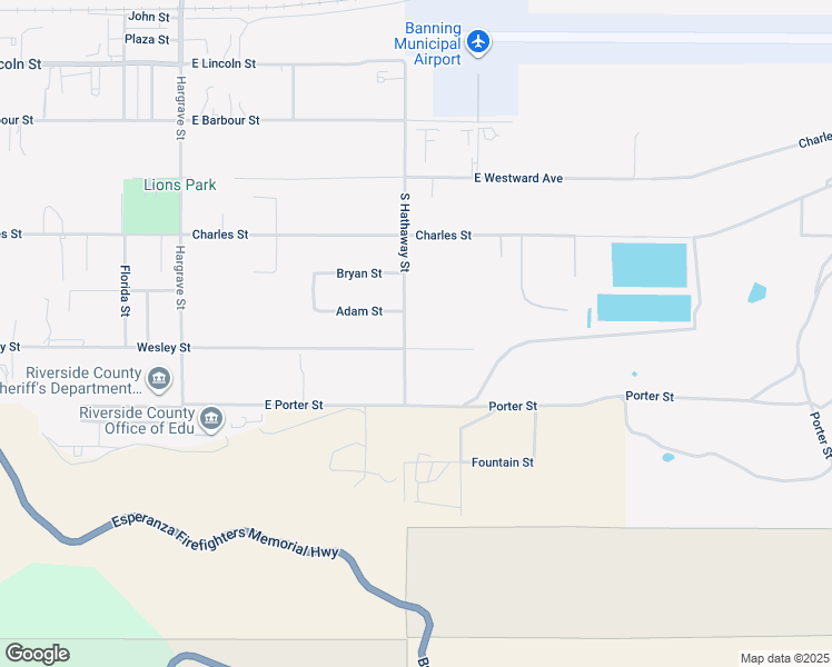 map of restaurants, bars, coffee shops, grocery stores, and more near in Banning