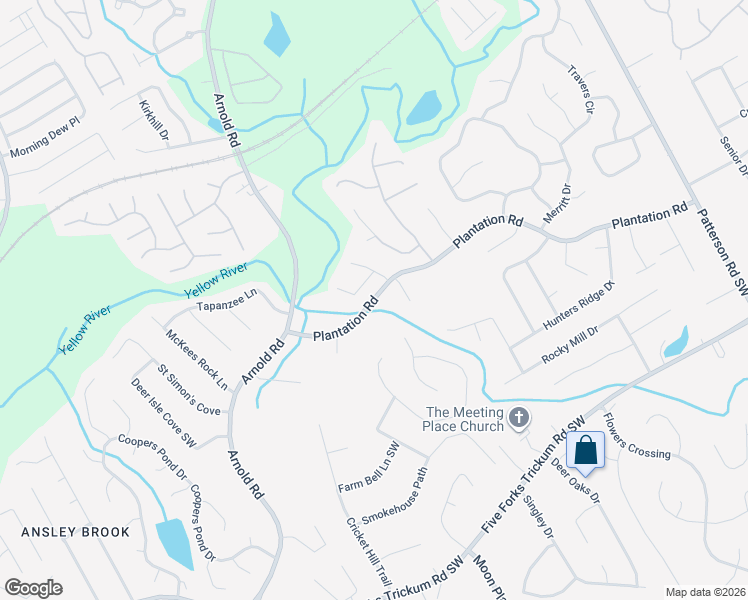 map of restaurants, bars, coffee shops, grocery stores, and more near 2182 Plantation Rd in Lawrenceville