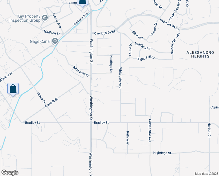 map of restaurants, bars, coffee shops, grocery stores, and more near 1515 Weston Way in Riverside