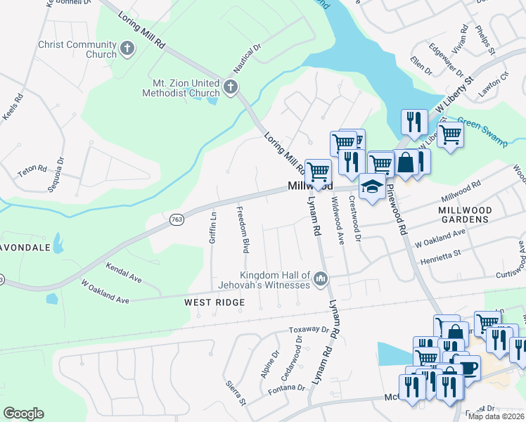 map of restaurants, bars, coffee shops, grocery stores, and more near 2350 Wedgefield Road in Sumter