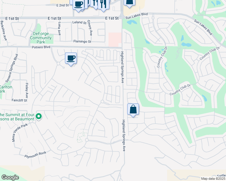 map of restaurants, bars, coffee shops, grocery stores, and more near 1642 Beaver Creek in Beaumont