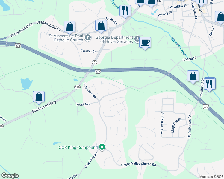 map of restaurants, bars, coffee shops, grocery stores, and more near 104 West Bridge Court in Dallas